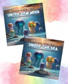 Cover Traumreisen für Kinder 1 - unter dem Meer und /and Dream Journeys for Kids 1 - Under the Sea - süße Quallen im Meer - sweet jellyfish in the ocean