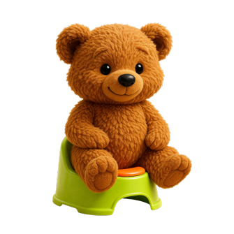 Benni the bear from Clara and her Potty by Angela Zigann.