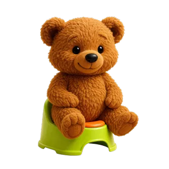 Benni the bear from Clara and her Potty by Angela Zigann.