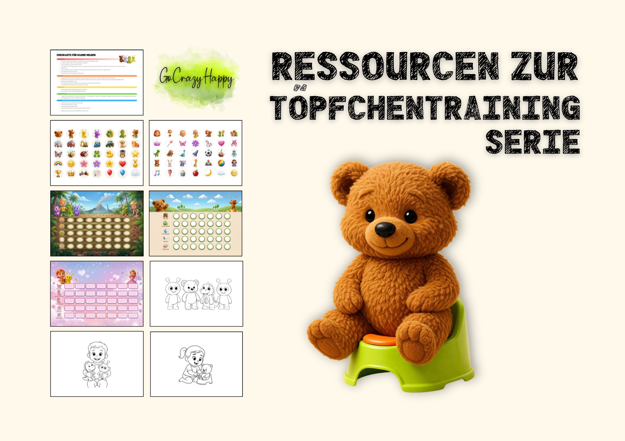 Ressourcen zur Töpfchentraining Serie von Angela Zigann